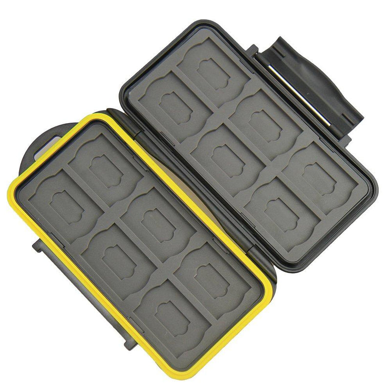 JJC MC-SDMSD24 Water-Resistant Holder Storage Memory Card Case for 12 SD Cards + 12 Micro SD Cards