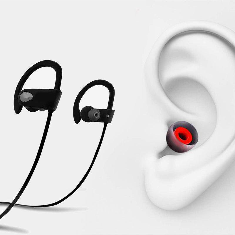 Silicone Replacement Ear Tips Earbuds Eargels for Mpow,Tozo Aukey, Senso,Hussar,Letscom etcÂ Bluetooth Earphones, 6 Paris(Black and Gray) Black and Gray