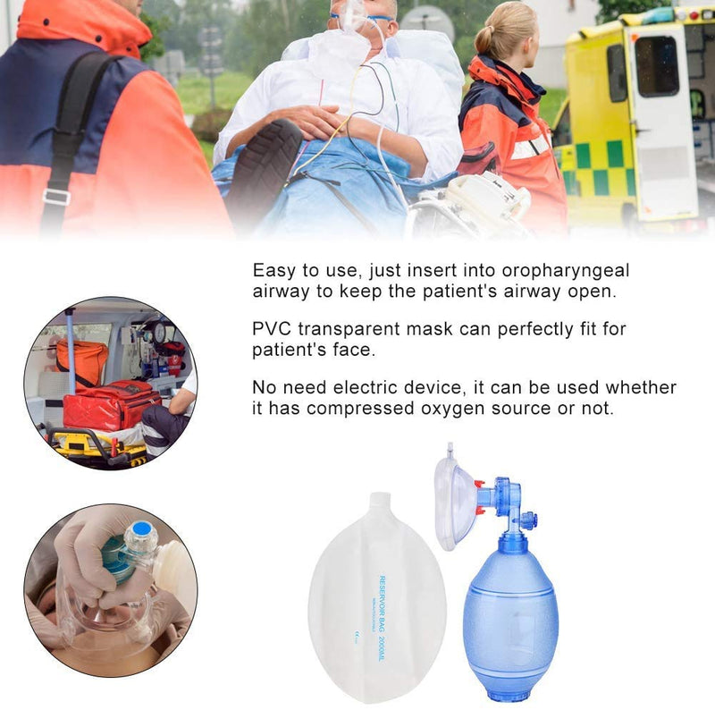 PVC Adult Tool Bag Resuscitator Bag for First Aid Training, CPR Manual Tool Kit Artificial Device