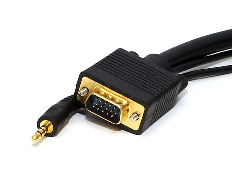 Monoprice 10-Feet VGA/SVGA Male-Male Monitor Cable with Stereo Audio and Triple Shielding 10 Feet