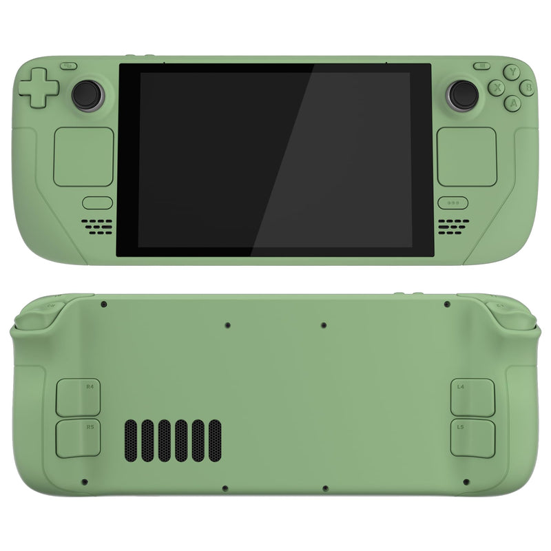eXtremeRate Matcha Green Custom Faceplate Back Plate Shell for Steam Deck, Handheld Console Replacement Housing Case, DIY Full Set Shell with Buttons for Steam Deck Console - Console NOT Included