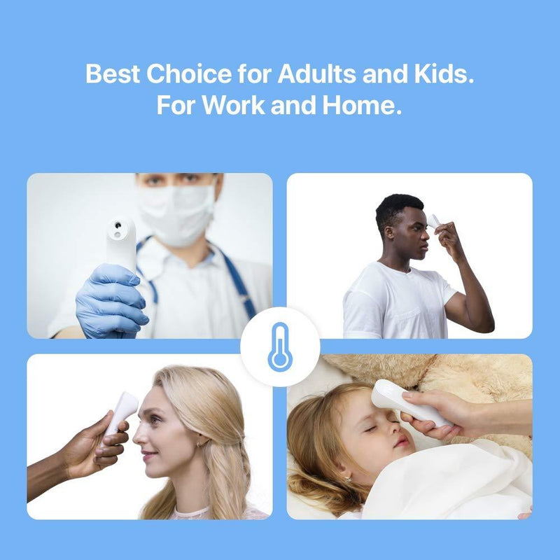 iHealth No-Touch Forehead Thermometer, Digital Infrared Thermometer for Adults and Kids, Touchless Baby Thermometer with 3 Ultra-Sensitive Sensors, Large LED Display and Gentle Vibration Alert (PT3)