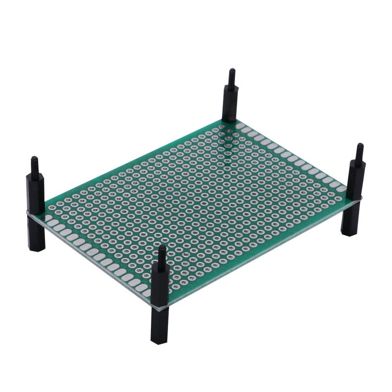 VooGenzek 46 pieces PCB board kits, 12 pieces double-sided circuit board prototype cards + 12 pieces male/female header connector + 10 pieces 2/3-pin screw terminal + 12 pieces nylon column 12+12+10+12