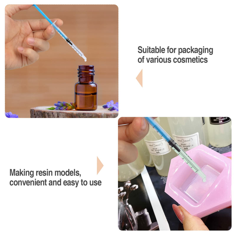 1 ml syringe sterile, 40 pack plastic syringes with cap, dosing syringe for measuring and dosing liquids, plastic syringe, individually packed disposable syringes