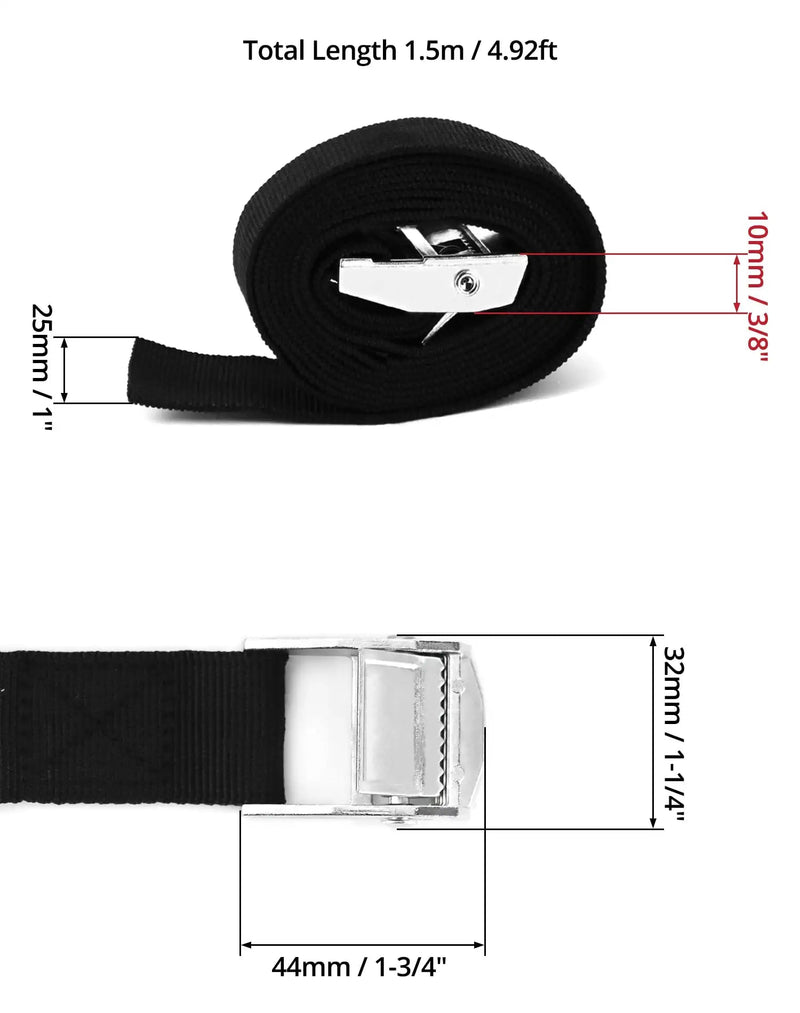 QWORK Safety Lashing Kit, Battery Box Retaining Strap Kit Large Retaining Strap for Batteries, Coolers and Fuel Tanks, Effectively Prevents Equipment from Slipping