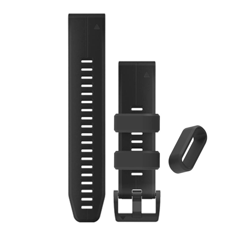 RuenTech Fastener Ring Compatible with Garmin Vivoactive 3 / Vivoactive 3 Music / Vivomove/ Vivomove HR Bands Replacement Silicone Connector Security Loop (Pack of 11) BlackB