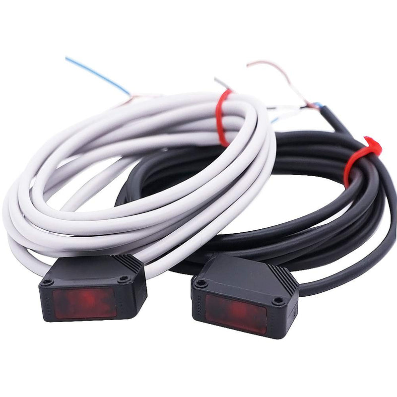 Twidec/6 Digits 0-999999 Customer Traffic Counter 100V-240VAC LED Auto Display Digital People Counter + 0-8M NPN 1 Pair Photoelectric Switch Sensor T61+ 2Pcs Holder