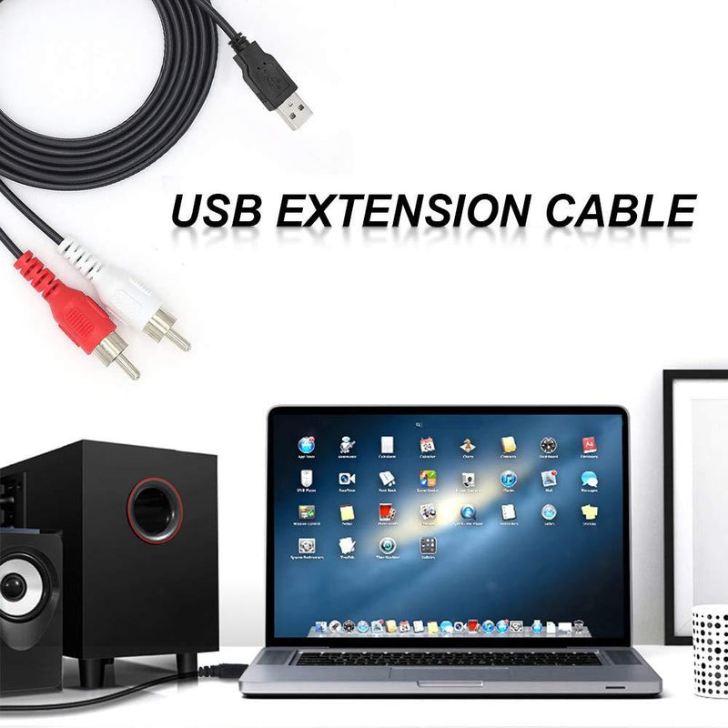 Duttek RCA to USB Cable, USB to RCA Cable,USB 2.0 Male to 2 RCA Male Video AV A/V Converter Camcorder Audio Capture Card Splitter Adapter Cable for TV/Mac/PC (5 Ft/1.5m) usb 2.0 male to rca male