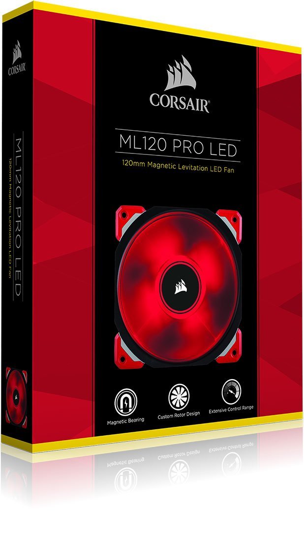 Corsair ML120 Pro LED, Red, 120mm Premium Magnetic Levitation Cooling Fan,CO-9050042-WW