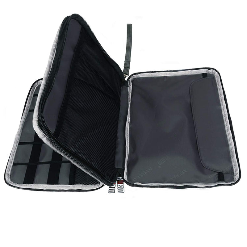 BUBM Double Layer Electronics Organizer/Travel Gadget Bag For Cables,Memory Cards,Flash Hard Drive and More,Fit For iPad Or Tablet(Up To 9.7")--Large, Black Large,2-layer