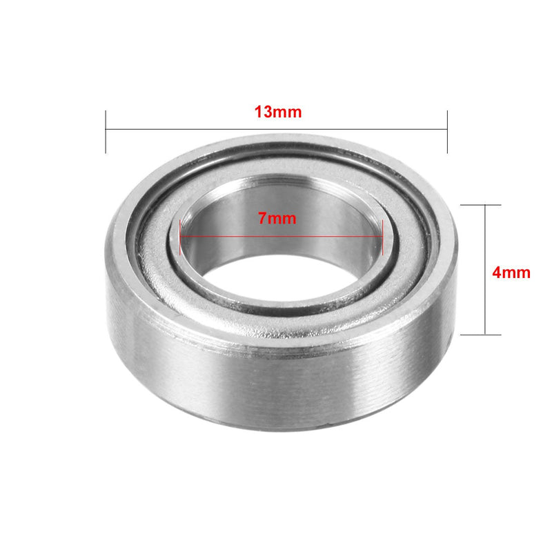 uxcell 10pcs MR137ZZ 7mmx13mmx4mm Double Shielded Miniature Deep Groove Ball Bearing