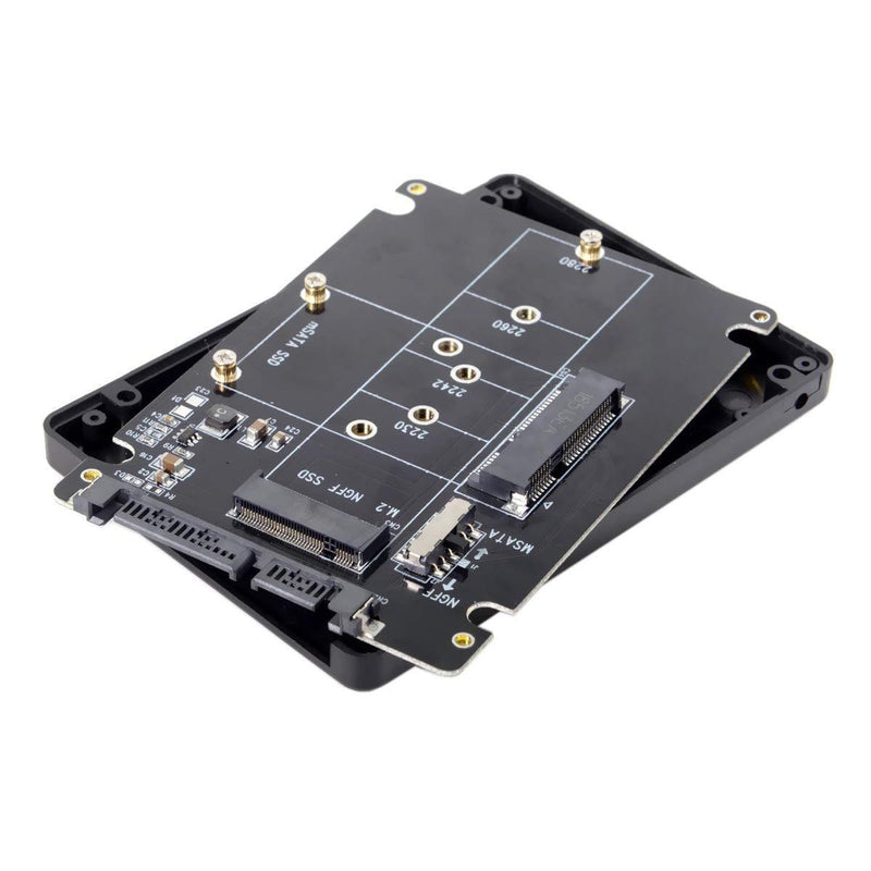 Cablecc Combo M.2 NGFF B-Key & mSATA SSD to SATA 3.0 Adapter Converter Case Enclosure with Switch