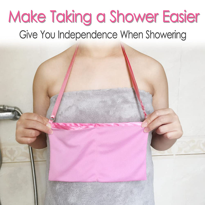 Shower Bag Mastectomy Drain Mesh Pouches JP Drainage Bulbs Holder Breast Cancer Reconstruction Post Surgery Tummy Tuck Recovery Bath Pocket Accessories Patients Gift Women Pink