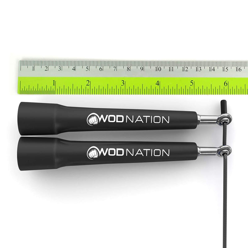 WOD Nation Speed Jump Rope - Blazing Fast Jumping Ropes - Endurance Workout for Boxing, MMA, Martial Arts or Just Staying Fit - Adjustable for Men, Women and Children black