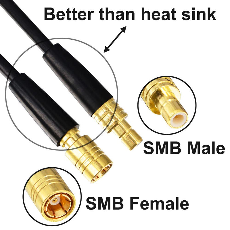 YOTENKO Sirius XM Radio Antenna Extension Cable 16ft/5m SMB Male to SMB Female Connector Cable RG174 for Sirius XM Satellite Radio Home Car Radio Stereo Receiver Tuner 16 feet