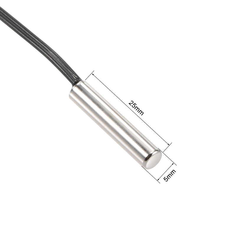 uxcell 2pcs 10K Temperature Sensor Probe, Stainless Steel NTC Thermal Sensor Probe 3.3ft Digital Thermometer Extension Cable