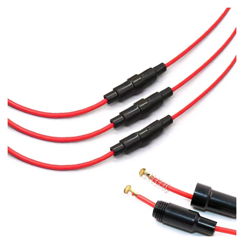 KOLACEN Automotive Car Inline Screw Type 5x20mm AGC Fuse Holder 16 Awg Wire (Pcak of 10) 16 awg 5x20