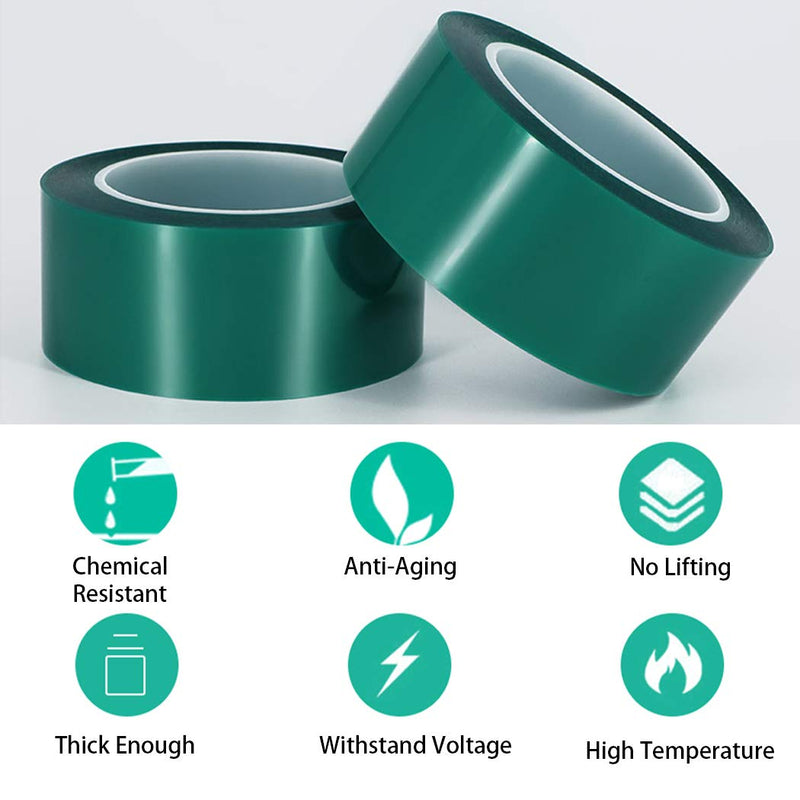 APT,2 Mil Polyester Tape with Silicone Adhesive, PET Tape, high Temperature Tape, 3.5 mil Thickness, Powder Coating, E-Coating (1, 3" x 72Yds) 1