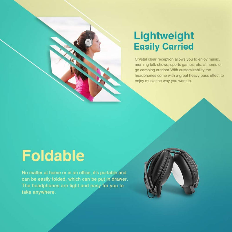 FM Radio Headphones Ear Muffs and Pocket AM FM Radio with Best Reception for Walking Jogging Exercising Daily Works