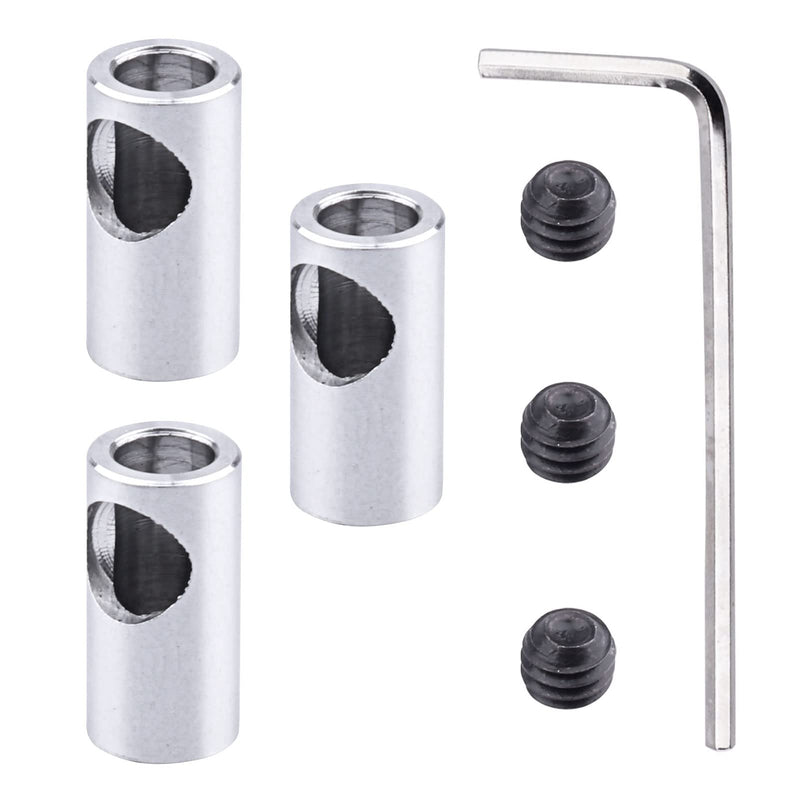 AllinRC 1/8 inch 3.175mm to 5mm Adapter Shaft Coupler Connector Motor Accessories Aluminum Alloy Bore Rigid Coupling Set, 3-Pack