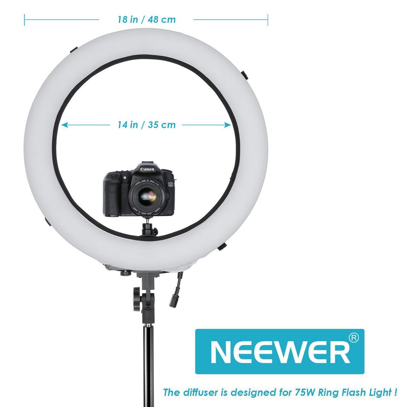 Neewer 18 inches Collapsible Photography Video Light Softbox Diffuser for 75W(600W Equivalent) Ring Fluorescent Light Flash Light