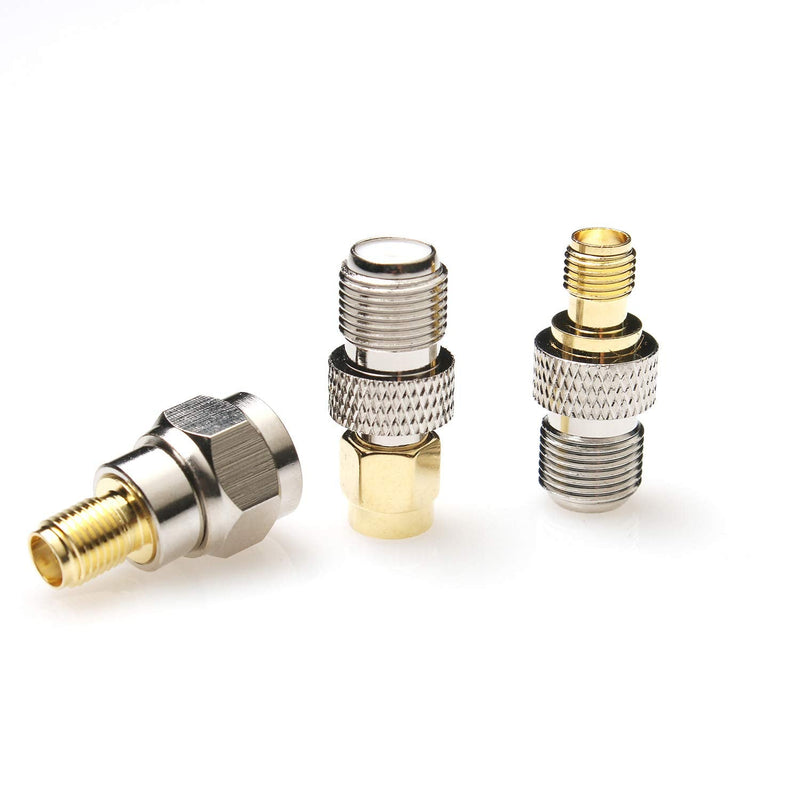 F-Type to SMA Male Female 3 Sets 9 Pcs RF Coaxial Coax Adapter Connector SMA to F-Type SMA Male to F Female F Female to SMA Female