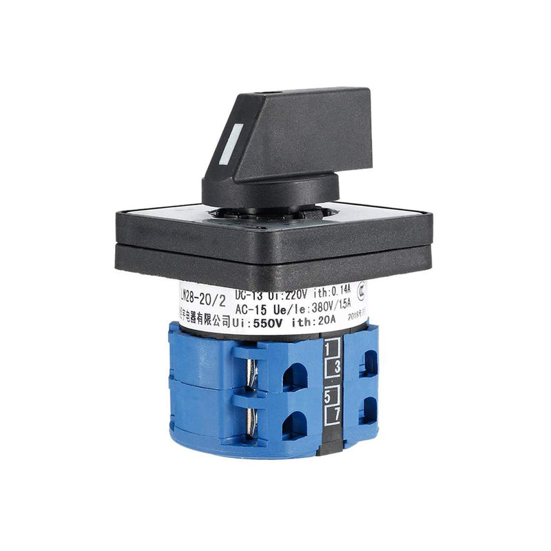 VictorsHome Changeover Switch LW28-20 3 Positions 8 Terminals Universal Rotary Cam Selector Latching Switches 550V 20A 8 Terminals 20A