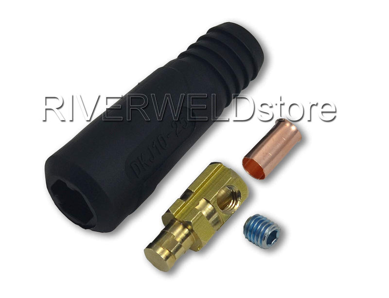 TIG Welding Cable Panel Connector Socket Set DKJ10-25 & DKZ10-25 Quick Fitting Dinse-Style 2pcs DKJ10-25 & DKZ10-25 2pcs