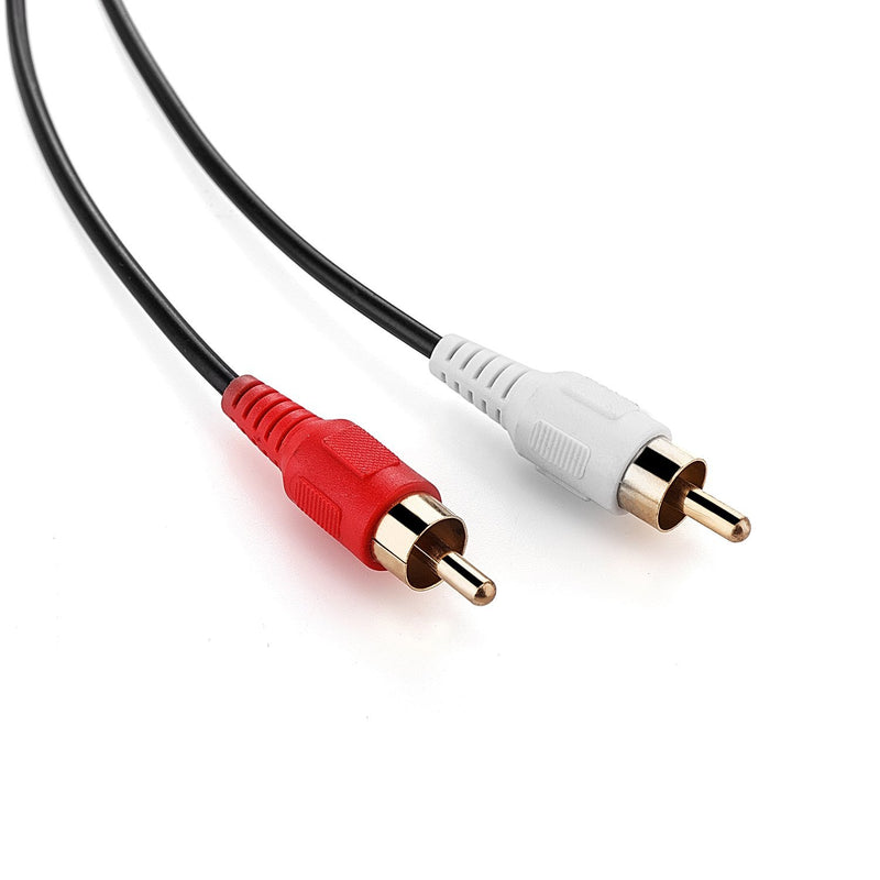 Pasow 3.5mm Stereo Male to 2RCA Male (Right and Left) RCA Audio Cable (30 Feet)