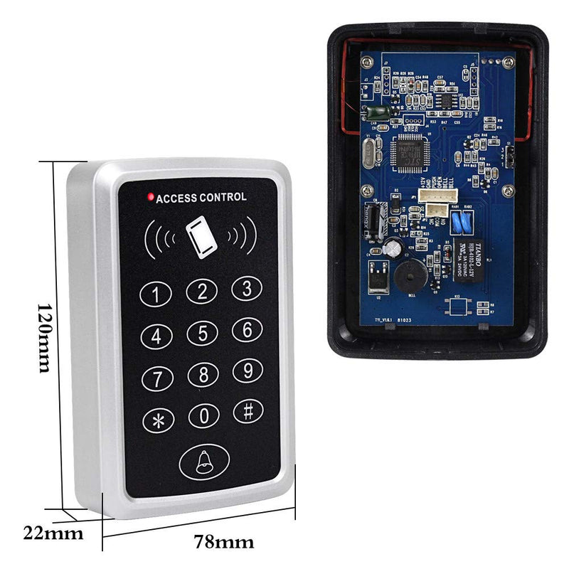 HFeng Standalone Access Control Keypad RFID Keyboard Waterproof Cover for Door Locks Access Control System + 10pcs Keychains