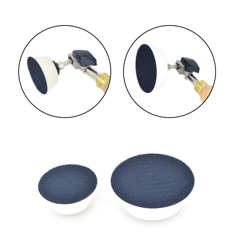 Bowl Sander, Sanding Tool for Woodworking, With 2 Inch and 3inch Hook and Loop Sanding PU Pad and 11.8 Inch Long Hardwood Handle, Total 100 Pcs Sandpaper Discs in Grits 80/120/150/180/240