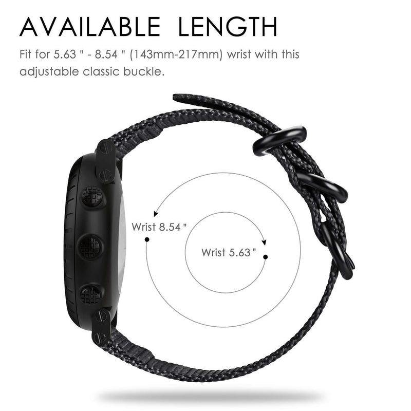 Fintie Watch Band Compatible with Suunto Core, Premium Woven Nylon Replacement Sport Strap with Metal Buckle Compatible with Suunto Core Smart Watch, Black