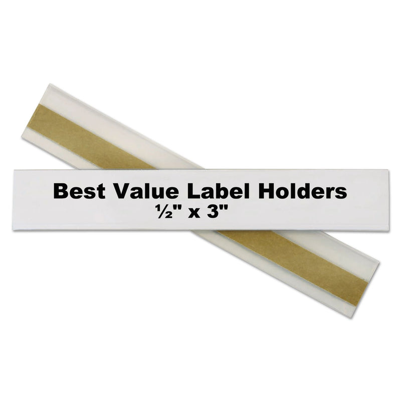 C-Line 87607 Self-Adhesive Label Holders, Top Load, 1/2 x 3, Clear, 50/Pack