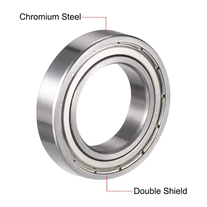 uxcell Deep Groove Ball Bearing 6905Z Double Shield, 25mm x 42mm x 9mm Chromium Steel Bearings 25mmx42mmx9mm