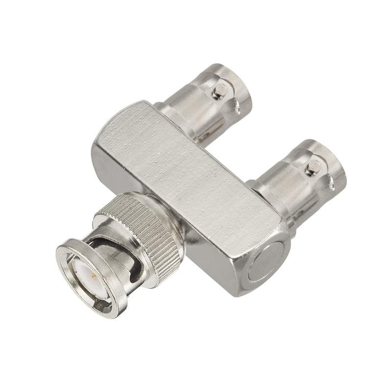Eightwood BNC Splitter Adapter 2-Pack BNC Male to Dual BNC Female Tee Type 3 Way Audio RF Coax Connector bnc adapter 2-pack