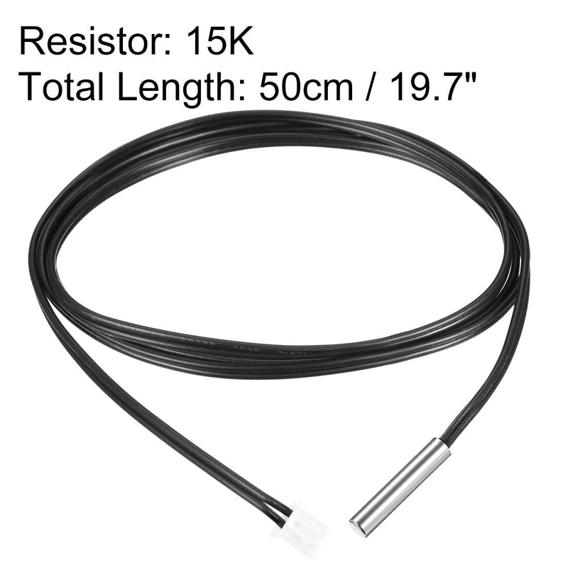 uxcell 15K NTC Thermistor Probe 19.7 Inch Stainless Steel Sensitive Temperature Temp Sensor for Air Conditioner