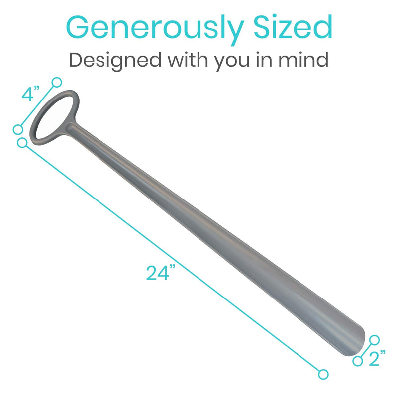 Vive Shoe Horn - 24" Long Handled, Extended Reach ShoeHorn for Women, Men, Kids, Seniors, Elderly, Handicap, Disabled - Plastic Boot Horn - Extra Large Tall Handle Dressing Aid Giant Helper Tool