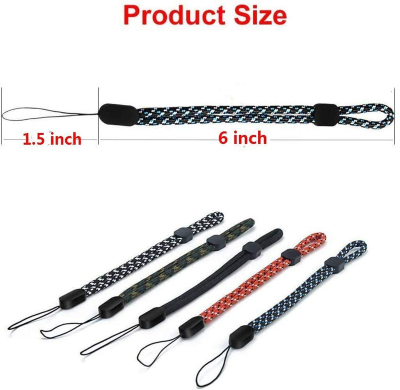 Wrist Lanyard Hand Strap 6pcs, Short 7.5" Adjustable Wrist Rope for Electronic Accessories Phone Camera Flashlight