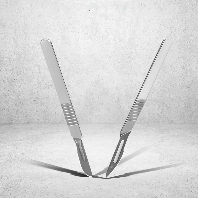 Surgical Grade Blades #11 10pcs Sterile with #3 Scalpel Knife Handle for Biology Lab Anatomy, Practicing Cutting, Medical Student, Sculpting, Repairing 10 Pcs