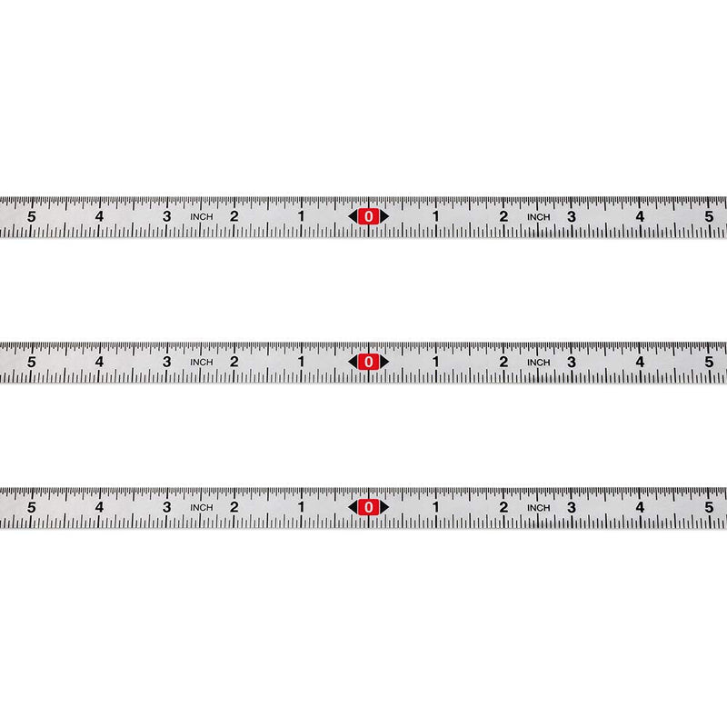 WIN TAPE Pack of 1pc 12 Inches Short Adhesive Table Sticky Measuring Tape Ruler Self-Adhesive Tape Measure (Start from Middle - Inches) Start from Middle - Inches