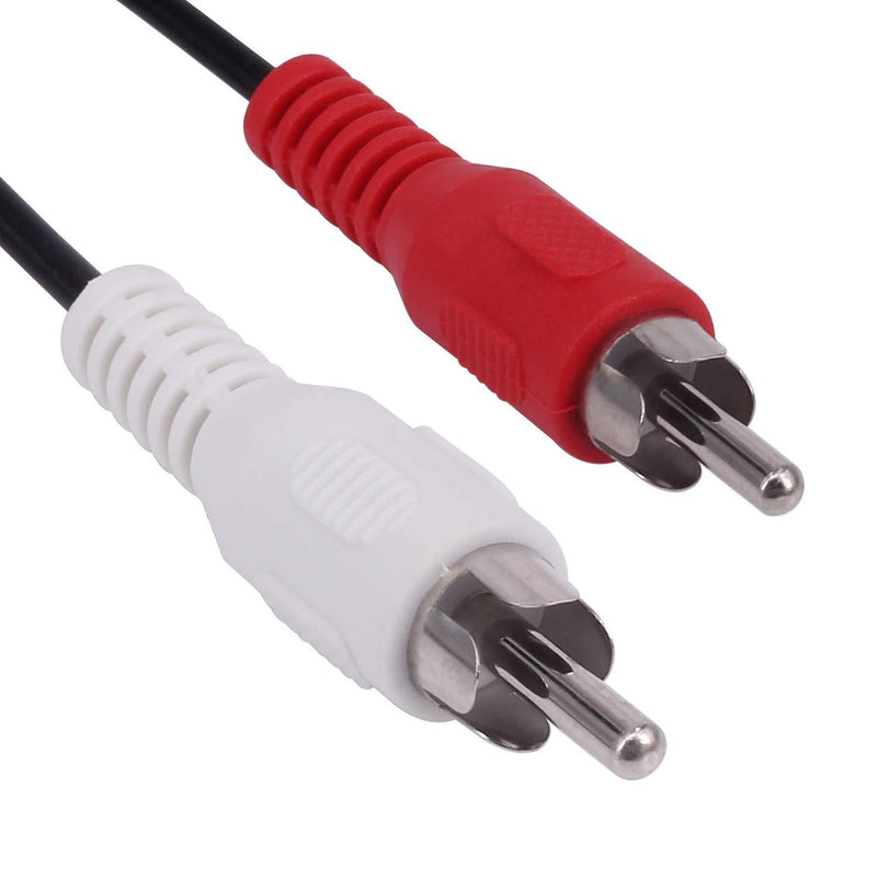 Yeworth RCA Audio Piggyback Extender Cable, 5Ft 2 RCA Male to 2 RCA Male + RCA Female Piggyback Extension Audio Video AV Adapter Cord