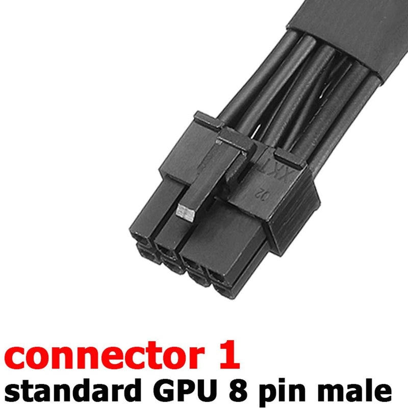 Dual 6 Pin Female to 8 Pin Male GPU Power Adapter Cable Braided Sleeved 9 inches TeamProfitcom