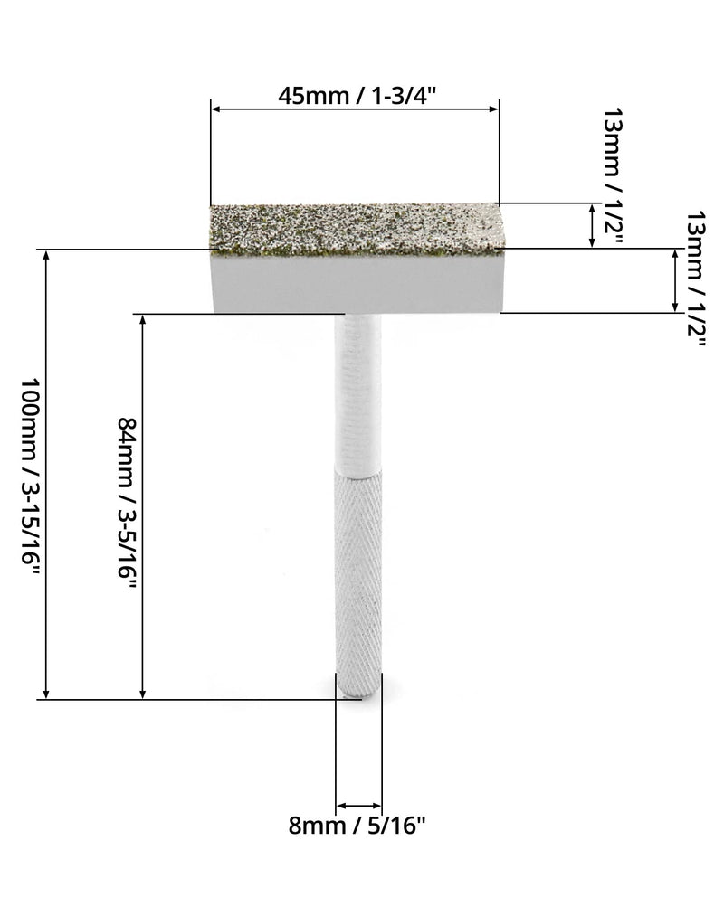 QWORK Pack of 3 grindstone dressers, diamond grinding wheel dressers for grinding deburring wheels, 45 x 10 mm head