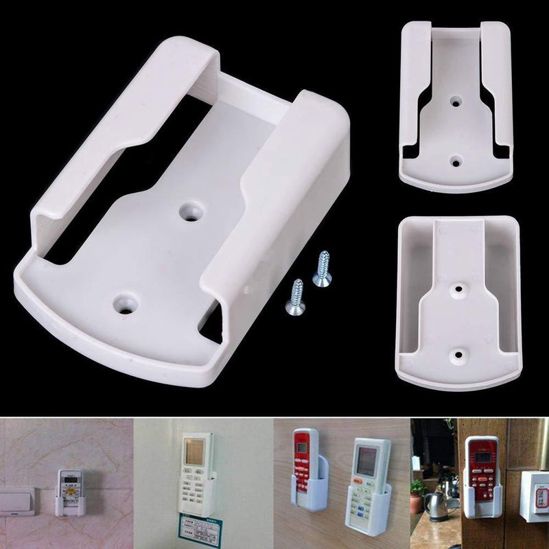 MOMOFULL Remote Holder Wall Mount Media Controller Organizer White Plastic Storage Box