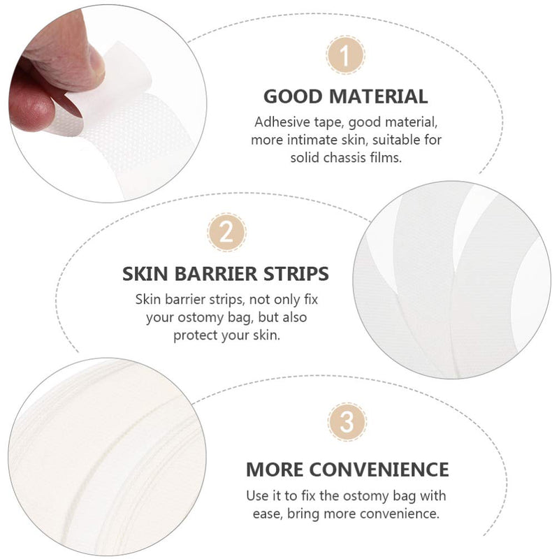 Healifty 40Pcs Ostomy Barrier Tape Elastic Ostomy Barrier Strips Skin Barrier Strips for Ostomy Bag Colostomy Bags