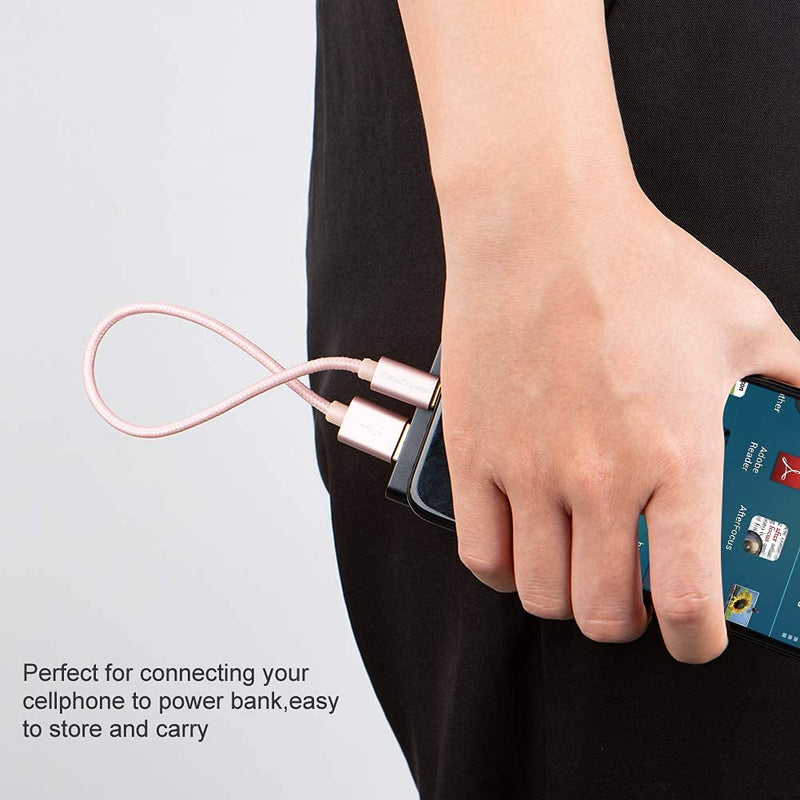Short USB C Cable 0.8 FT CableCreation USB A to USB C Cable USB to C Cable Braided Fast Charging Cable 3A 480Mbps Data, Compatible with MacBook Air Chromebook Pixel Galaxy S21 S20 S10 25CM/Rose Gold 0.8FT Rose Gold 1