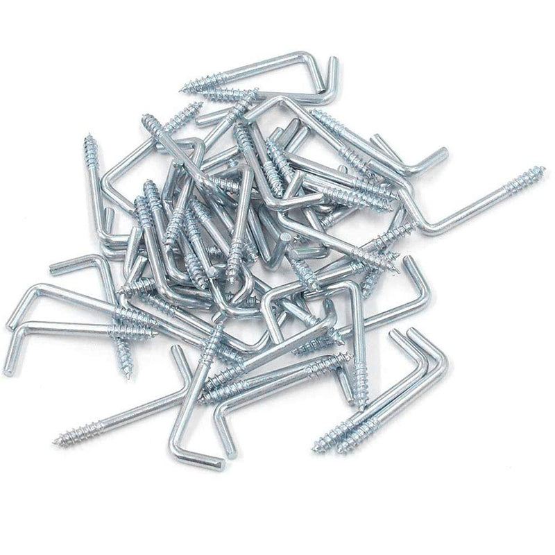 DTTRA 40PCS Carbon Steel Self-Tapping Screw Hooks, L Shape Right Angle Hooks 1.3'' x 0.5''