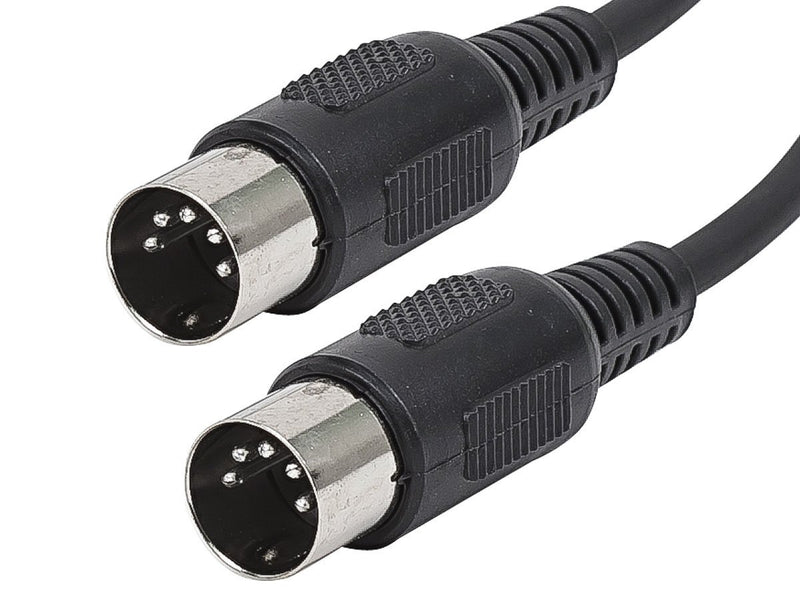 Monoprice 108532 MIDI Cable - 3 Feet - Black With Keyed 5-pin DIN Connector, Molded Connector Shells 3ft