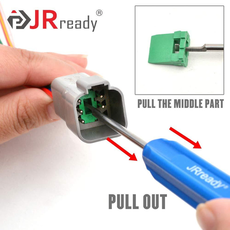 JRready Removal Tool Double Ended (DRK-RT1) , 90 Degree Hook+ Standard Flat Head Screw Driver, Suitable for DT, DTM,DTP Connectors