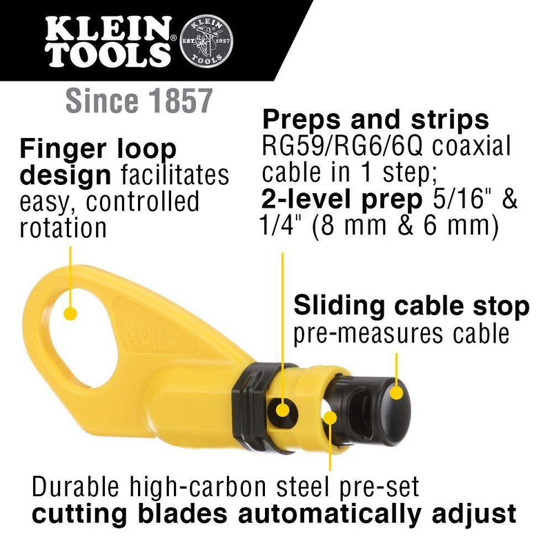Klein Tools VDV002-820 Coax Push-On Connector VDV Kit, Includes The Tools Needed to Prepare, Connect and Test Coax Cables